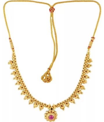 HEER COLLECTION - Golden Alloy Necklace ( Pack of 1 )