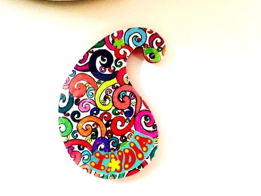 Florosphere Paisley India Wooden Magnet - Flowers | Buy online on ZillyBuy