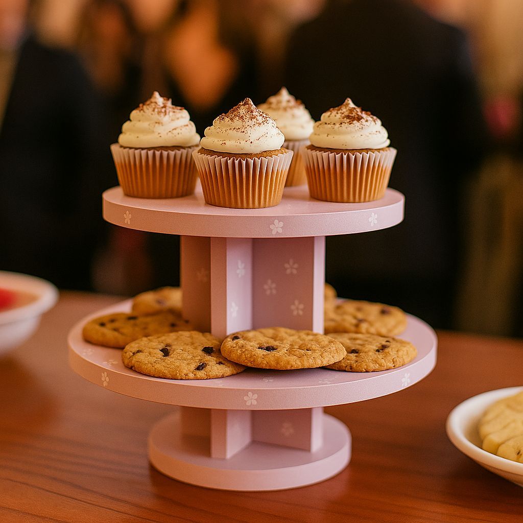 Dbeautify's MDF 2-Tier Round Bakery Stand