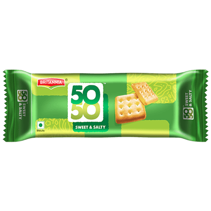 Britannia 50-50 Sweet & Salty Biscuits, 62.8 G Britannia 50-50 Sweet & Salty Biscuits, 62.8 G