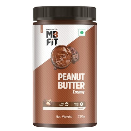 MuscleBlaze Fit Chocolate Peanut Butter (Creamy, 750 Gram) | High Protein | No Trans Fat, Energy Booster