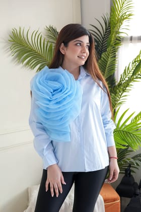 Debbie Blue Big Bow Shirt