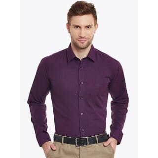 Baleshwar Mens Purple Slim Fit Casual Shirt (Pack of 1)