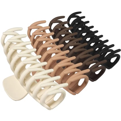 Matte Large Hair Claw Clips - Set of 4