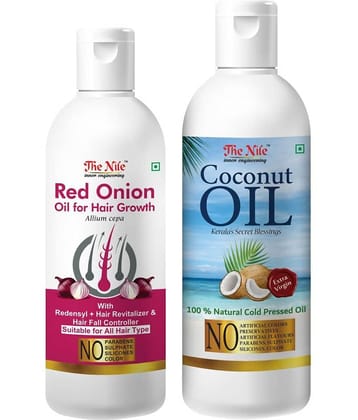 The Nile Red Onion Oil 100 ML + Coconut Oil 200 ML  Hair Oils 300 mL Pack of 2