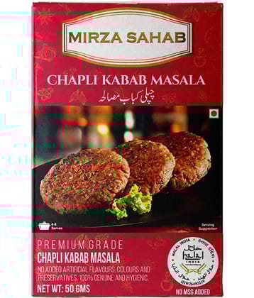 Mirza Sahab Chapli Kabab Masala Instant Mix 50 gm Pack of 4