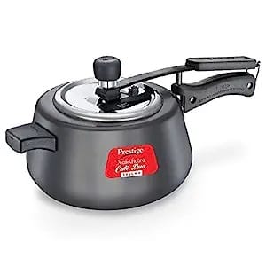 Prestige Nakshatra Cute Duo Svachh Hard Anodised Spillage Control Pressure Cooker, 5 L (Black) Prestige Nakshatra Cute Duo Svachh Hard Anodised Spillage Control Pressure Cooker, 5 L (Black)