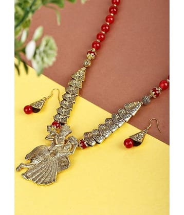 Sunhari Jewels Red Alloy Necklace Set ( Pack of 1 )