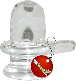 Real Seed 100% Pure Sphatik Shivling, A++ Quality Sphatik Shivlingam, Sphatik Shivling Size - 4.3 x 4 x 3 CMS, Weight - 36 Grams