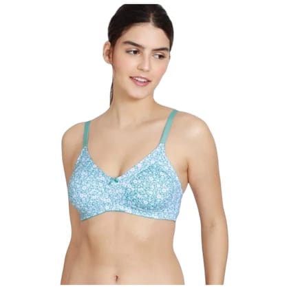 Zivame Essentials Double Layered Non Wired Full Coverage T-Shirt Bra-000Lcb09-Dark Blue Floral / 32B