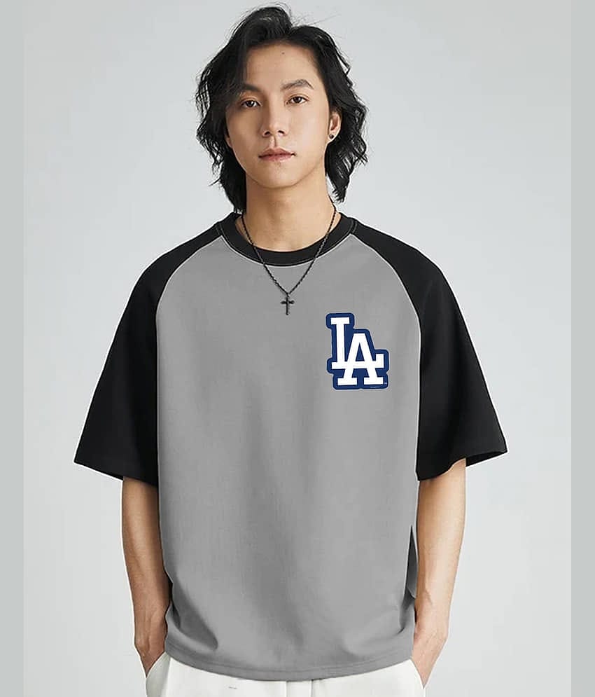 VIOUR Men Cotton Oversized Fit Printed T-Shirt ( Black )