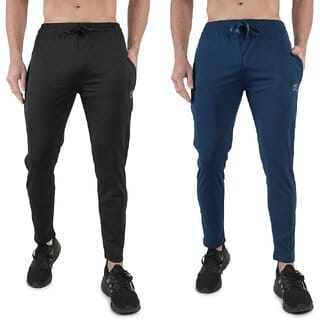 Kwings Mens Lower Combo Pack (Pack of 2) Lycra blend Plain sports wear Bottoms
