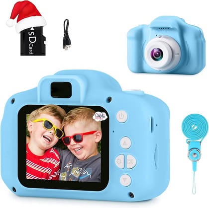 CADDLE & TOES Kids Digital Camera, Christmas Birthday Gifts for Girls Age 4+ to 14, HD Digital Video Cameras for Toddler, Portable Toy for 4+ 5 6 7 8 Year Old Girl Boys (Blue with SDcard) CADDLE & TOES Kids Digital Camera, Christmas Birthday Gifts for Gi