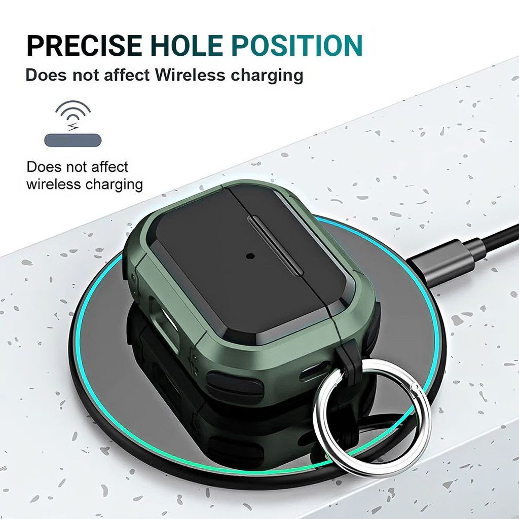 LIRAMARK Tough Rugged Hard Shell Armor case Cover for Airpods Pro 2 Case (2023/2022), AirPods Pro 2nd Generation Cover (Green)