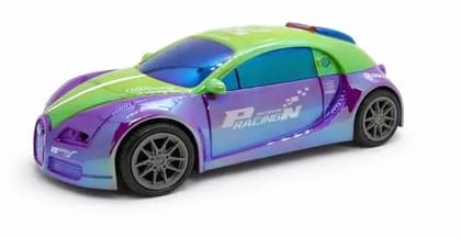 Friction Powered Racing Sports Car Toy, Pull Back Drift Action Vehicle for Boys and Girls, Purple and Green, 14x6.3x4.3 cm