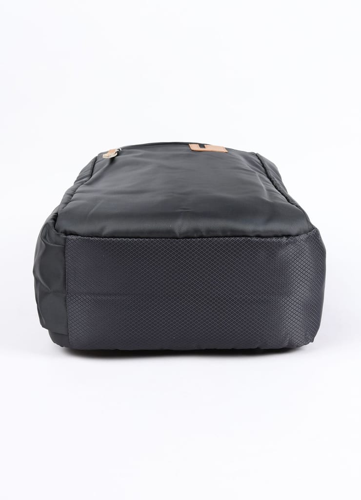 PB Pearlbags Dense 17L Solid Laptop Backpack , 2 Compartments, Bottle Holder, Organizer, Premium Fabric, Water Resistant Anti Theft , School & College Bag for Boys and Girls, Office & Travel Bag for Men and Women-Black