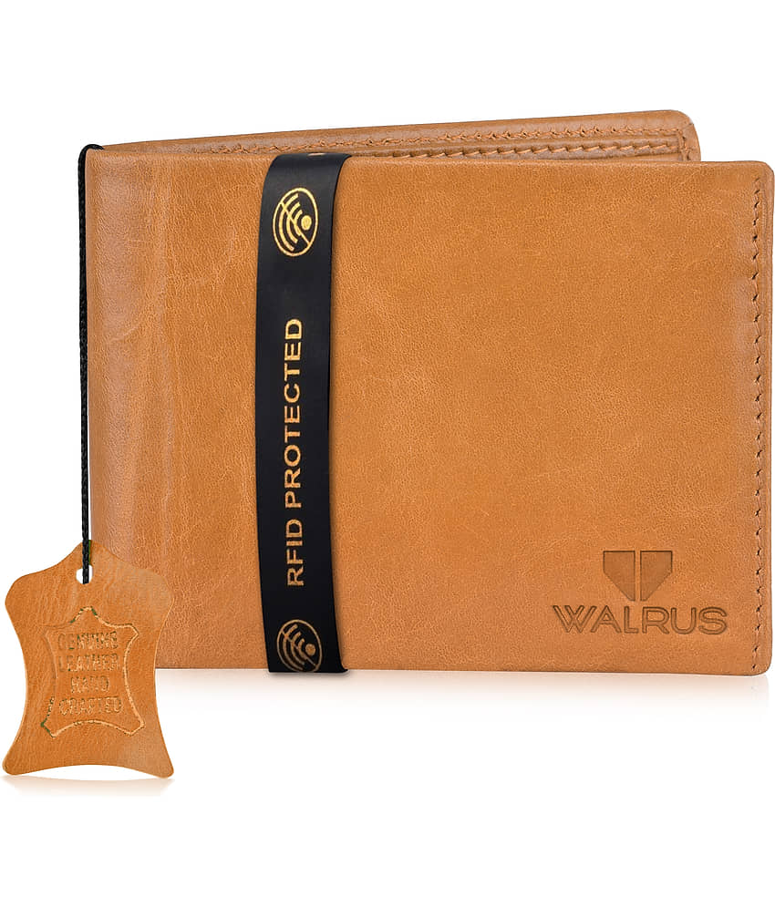 Walrus Leather Beige Casual Regular Wallet