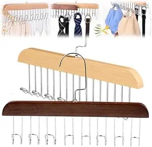 Wooden Wall Hanger with 8 Hooks – Durable Space Saving Coat Rack for Clothes Hats and Bags