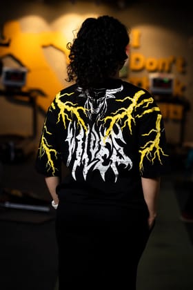 THUNDER STORM OVERSIZED T-SHIRT (BLACK YELLOW)-S