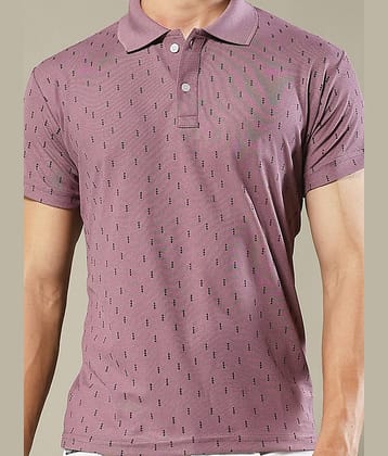 stelvin Men Cotton Blend Regular Fit Printed Polo T Shirt ( Peach )