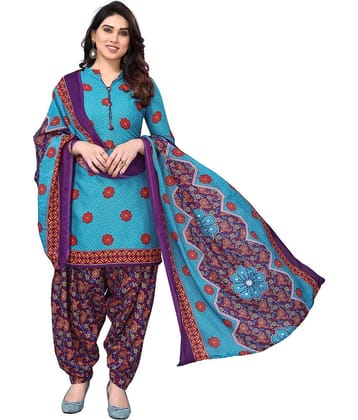 Rajnandini Unstitched Cotton Blend Printed Dress Material - Multicolor ( Pack of 1 )