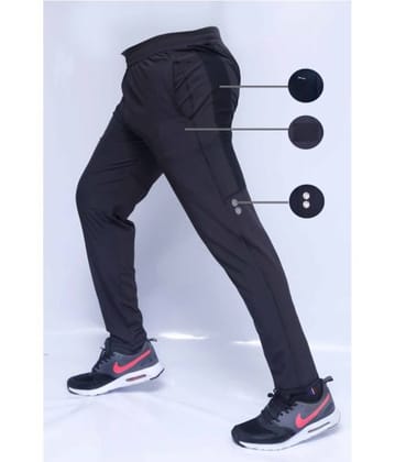 Black Polyester Lycra Track Pant