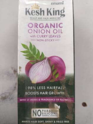 Emami Kesh king Scalp and hair medicine Organic Onion oil With curry leaves Non-sticky- Boosts hair growth With 21 herbs & fragrance of flowers 