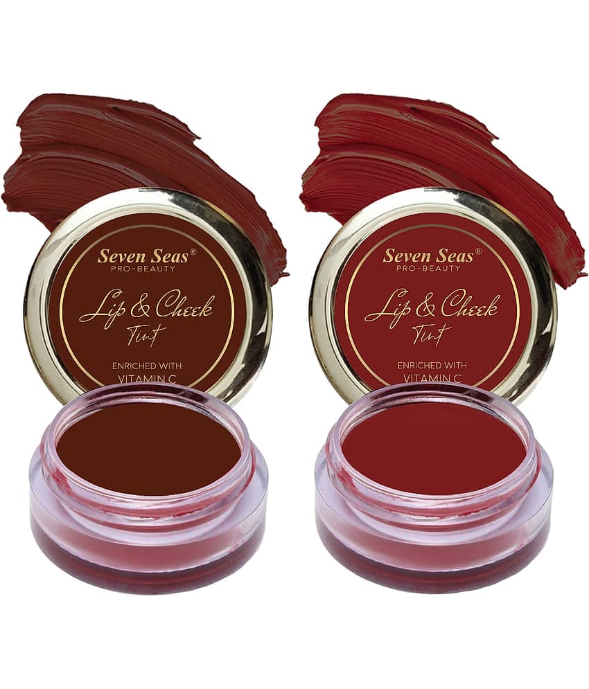 Seven Seas Tint Enriched With Vitamin C For Lips,Cheeks and Eye (Maroon,Fire Brick 8g) pack of 2