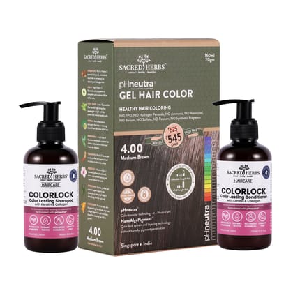 Color Lock Hair Care: Complete Hair Color Value Pack-Dark Brown + Shampoo-Conditioner