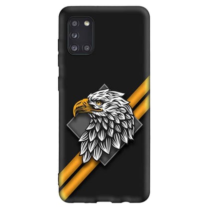 white Eagle Samsung A31 Premium Embossed Mobile cover