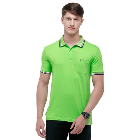 Classic Polo Men's Green Sporty Polo Half Sleeve Slim Fit T-Shirt