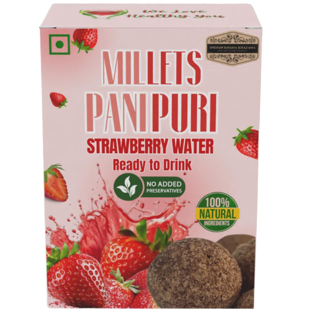 Pani-Puri Water (Strawberry) 400ml Pack of 2 (200ml+200ml) | Indian Tasty Flavour Ready to Drink Pani Puri Water | No Preservatives Portable Authentic Tasty Water (Strawberry)