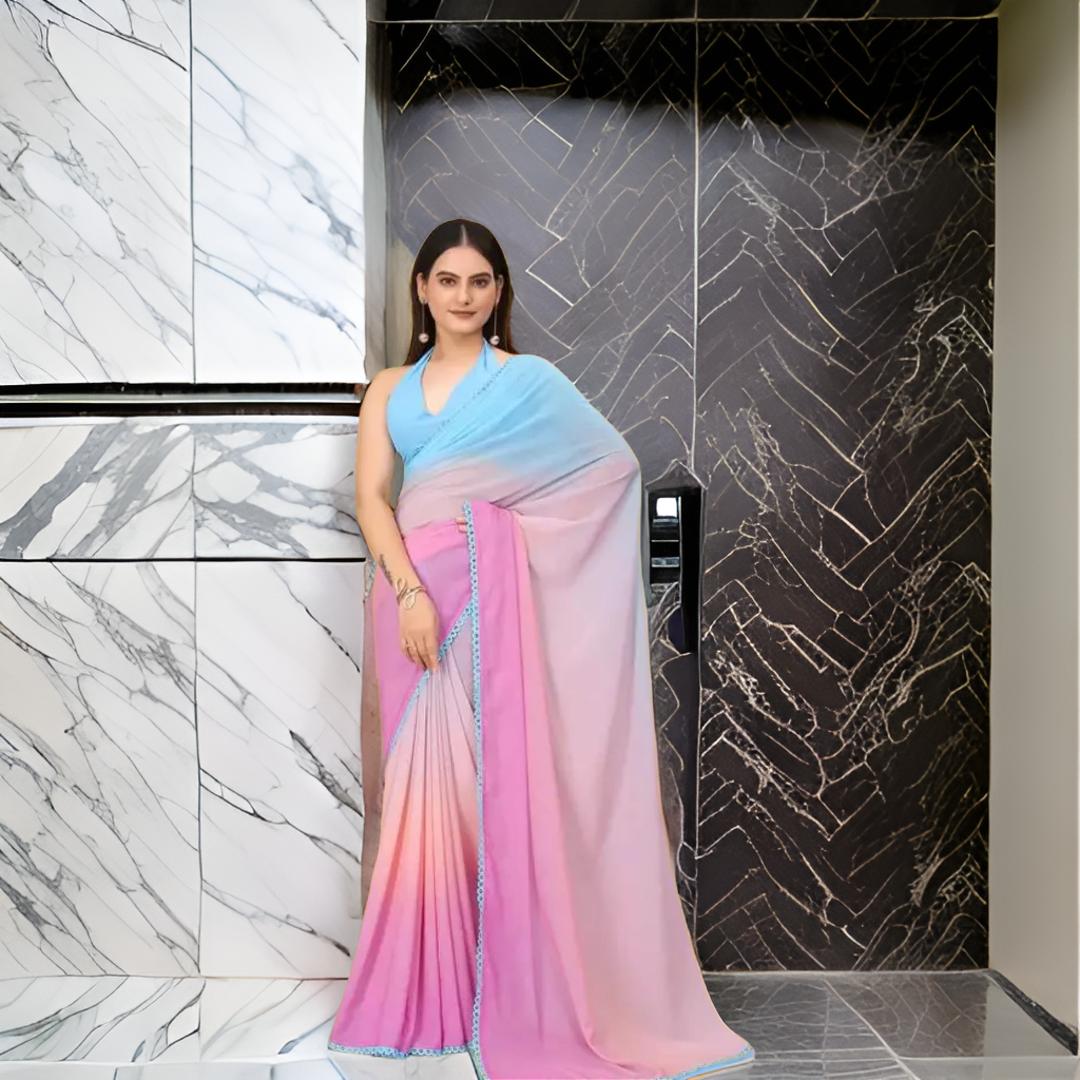 Pure georgette Digital print saree for girl's and women's || Celebrity style saree for girl's ||