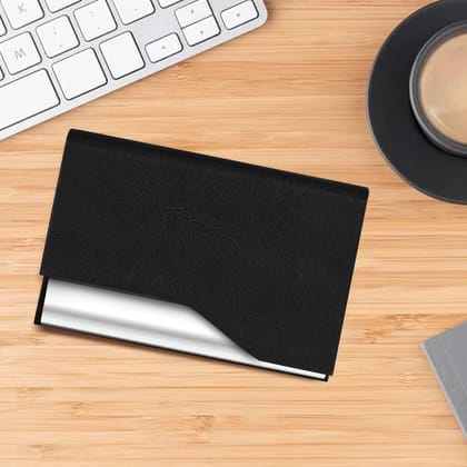 LOREM Small Pocket-Sized Metal ID, Credit-Debit Card Holder with Magnetic Shut Button for Men & Women-UF