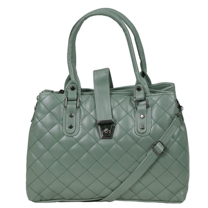 Jothi Sapphire Premium Womens Handbag | 3-Compartment Quilted Tote | Synthetic Leather | Matte Finish | Adjustable & Detachable Strap | Water-Resistant | Olive Green Jothi Sapphire Premium Womens Handbag | 3-Compartment Quilted Tote | Synthetic Leather | Matte Finish | Adjustable & Detachable Strap | Water-Resistant | Olive Green