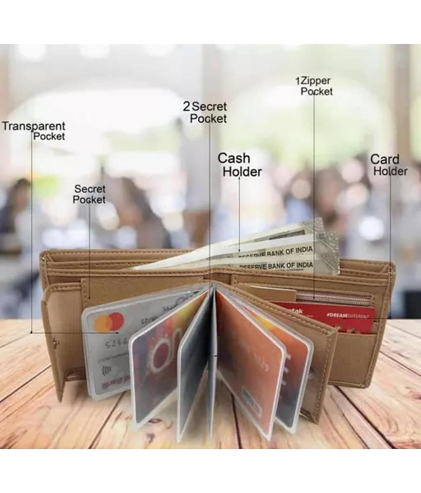 Classic World PU Solid Men's RFID Wallet With 9 Slots For Card ( Brown , Pack of 1 )