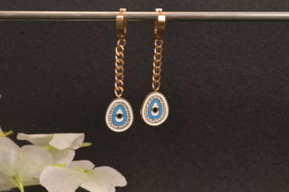 Evil Eye chain Drop Earrings