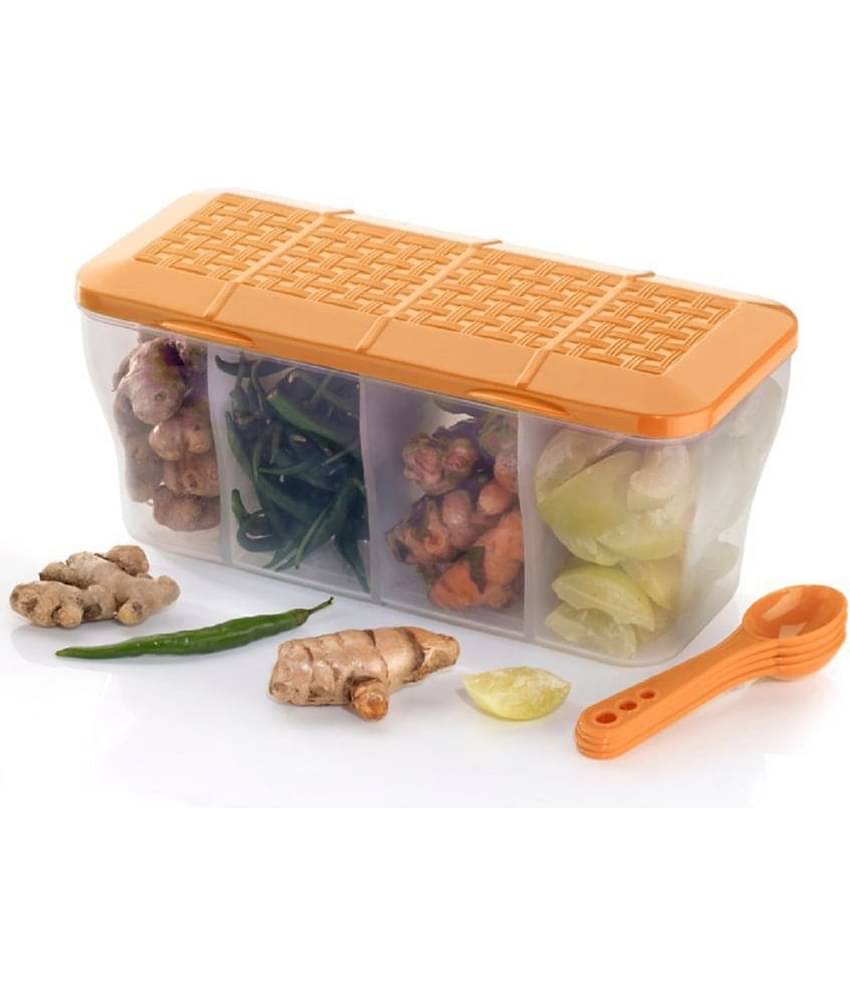 Analog Kitchenware Dal/Masala/Vegetable Plastic Orange Dal Container ( Set of 1 )