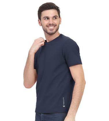 Freecultr Truly Classic Organic Men's Cotton T-Shirt | Solid Round Neck Half Sleeve | Plain Stylish t Shirts | Regular Fit | Casual T Shirt for Man  Pack of 1-Galaxy Blue