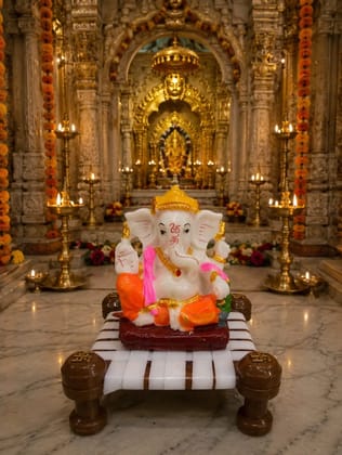 Ganesh Ji Idol on Charpai / Mini Khat
