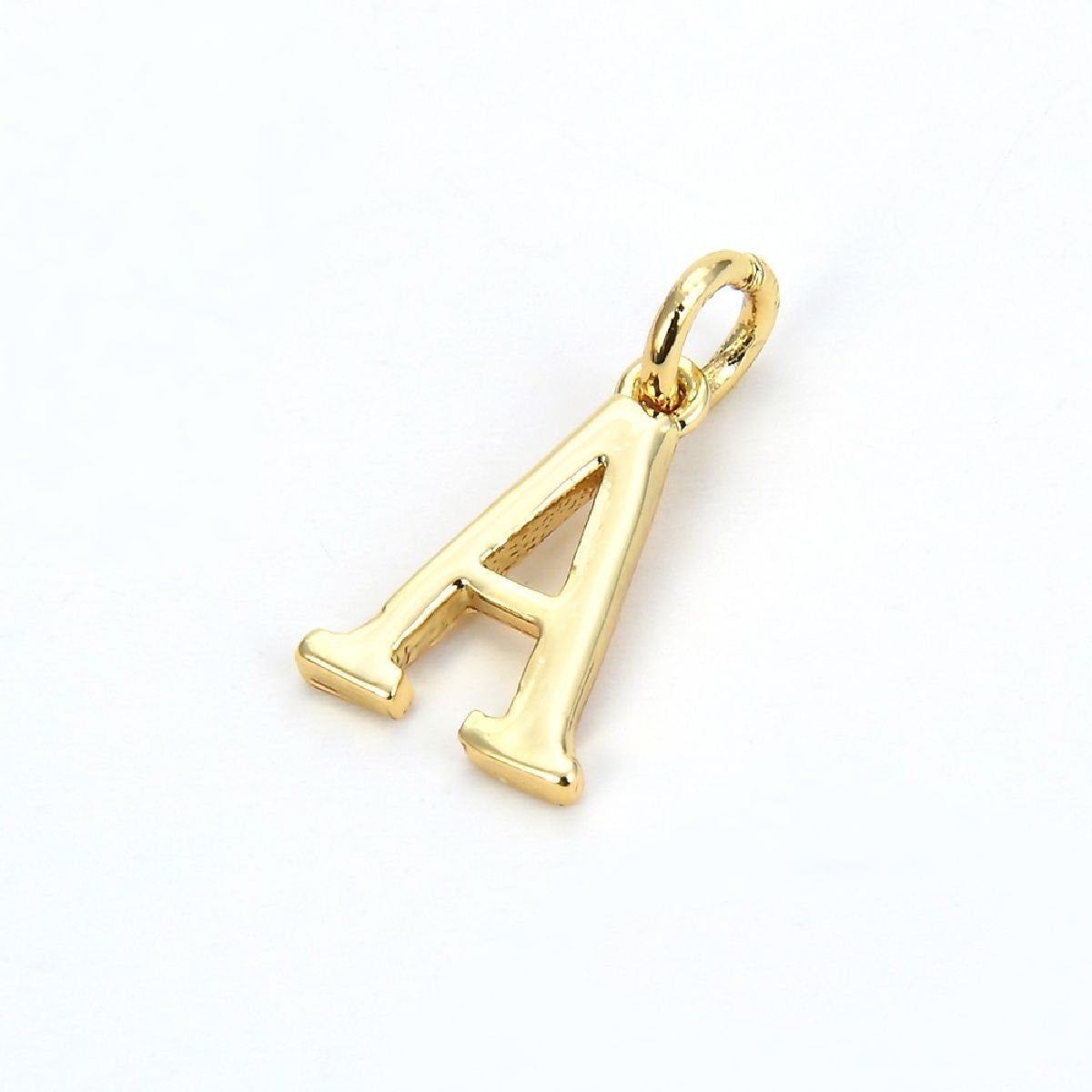 Initial Letter Alphabets Gold Copper Pendant Charm Women-A