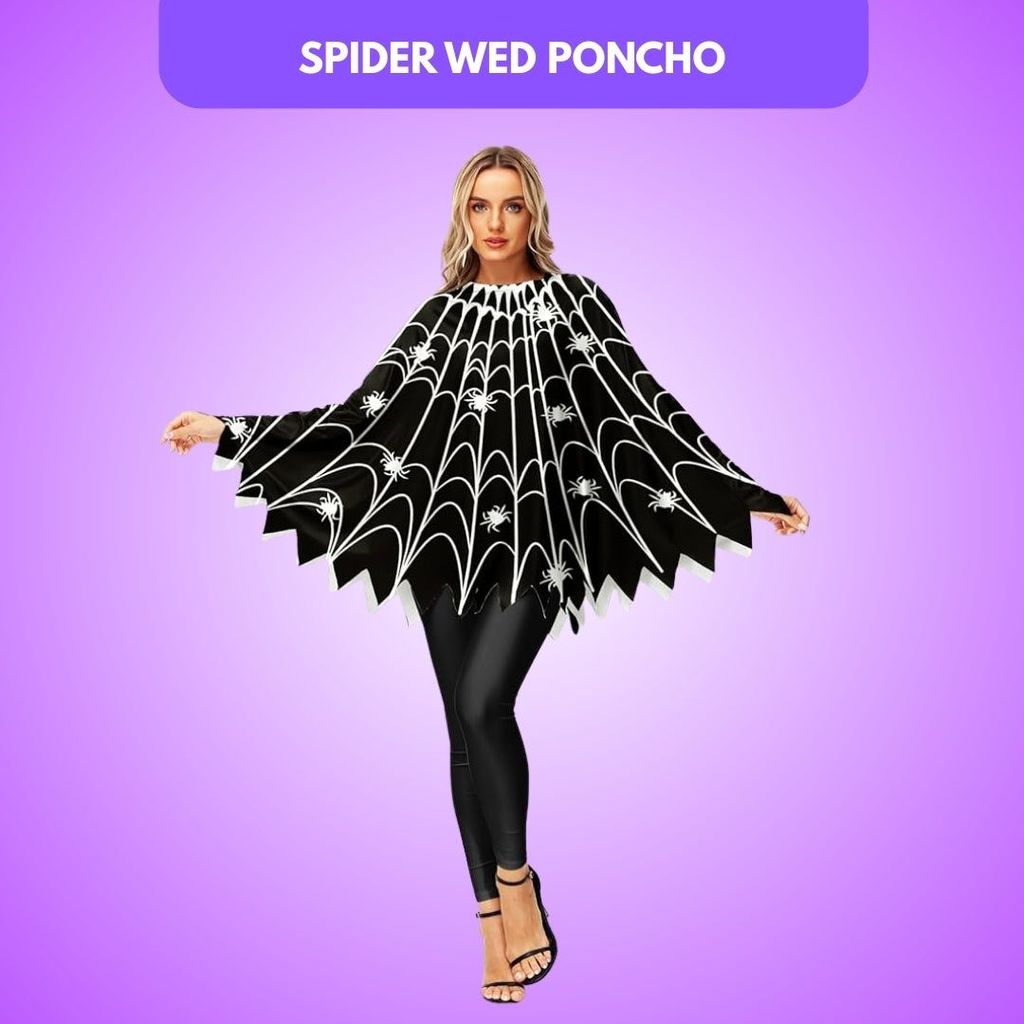 Web Print Poncho Dress for Woman - Free Size for Young Adults - Party and Festive Needs | Buy online on ZillyBuy