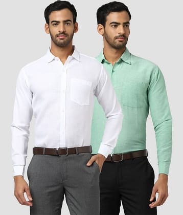 DESHBANDHU DBK 100% Cotton Regular Fit Solids Men's Casual Shirt - Multicolor ( Pack of 2 )