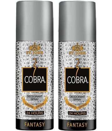 St. John Cobra Fantasy 150ml*2 Long Lasting Deodorant Spray for Men 150 ml ( Pack of 2 )