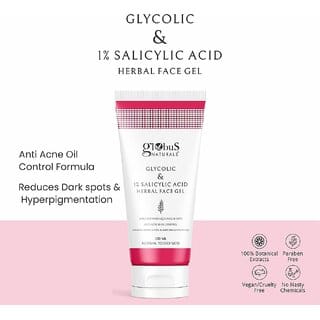 Globus Naturals Glycolic  1 Salicylic Acid Herbal Anti Acne Face Gel.