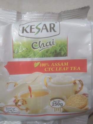 Kesar Chai 100% assam Ctc leaf tea Net w 250g 