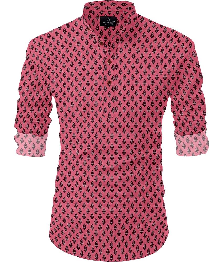 Nofilter Pink Cotton Blend Men's Regular Kurta ( Pack of 1 )