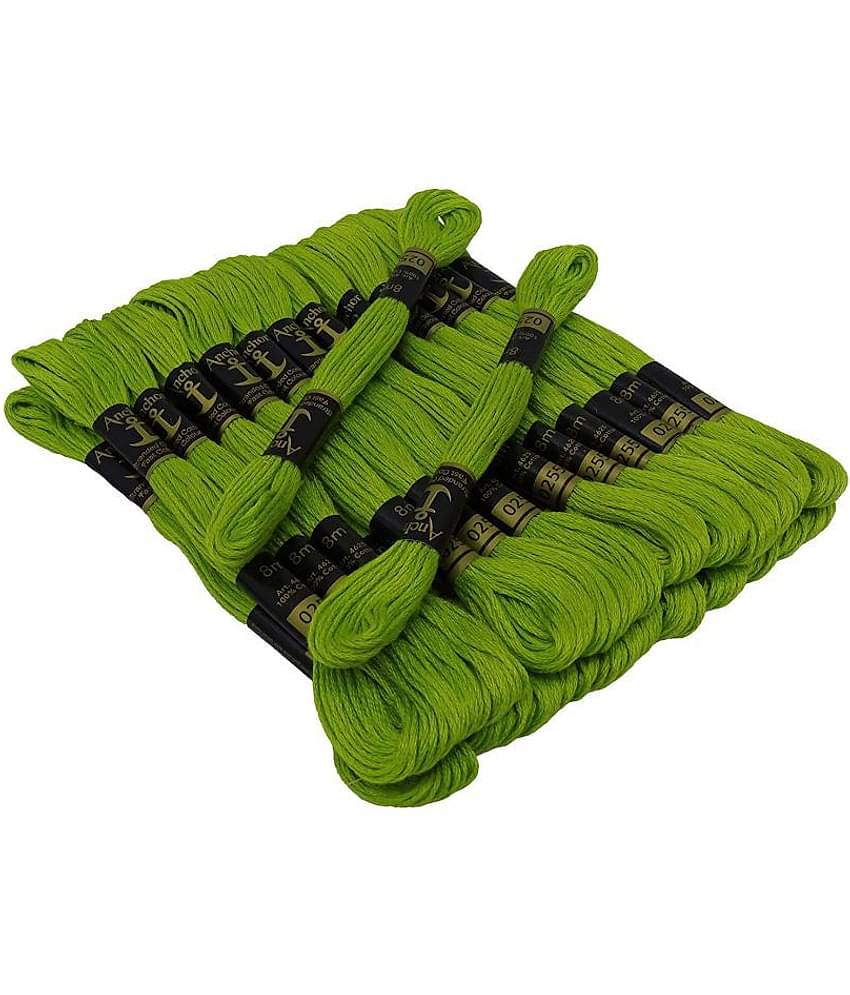 PRANSUNITA Anchor Stranded Cotton 6 Strand Cross-Stitch Hand Embroidery Stranded Cotton Craft Sewing Floss Thread, Pack of 10 (Anchor 255)