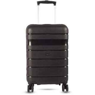 Timus Sunlite 58cm Small Hard-Sided Cabin Luggage Bag with TSA Lock 360 Rotating Wheels(Black)