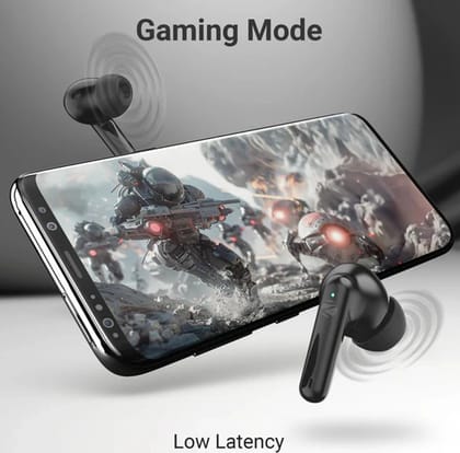 ZEBRONICS Beetles in Ear Wireless Earbuds, Bluetooth v5.4, 22* Hours Backup, Environmental Noise Cancellation, Gaming Mode, Touch Control, Voice Assistant Support (Black)